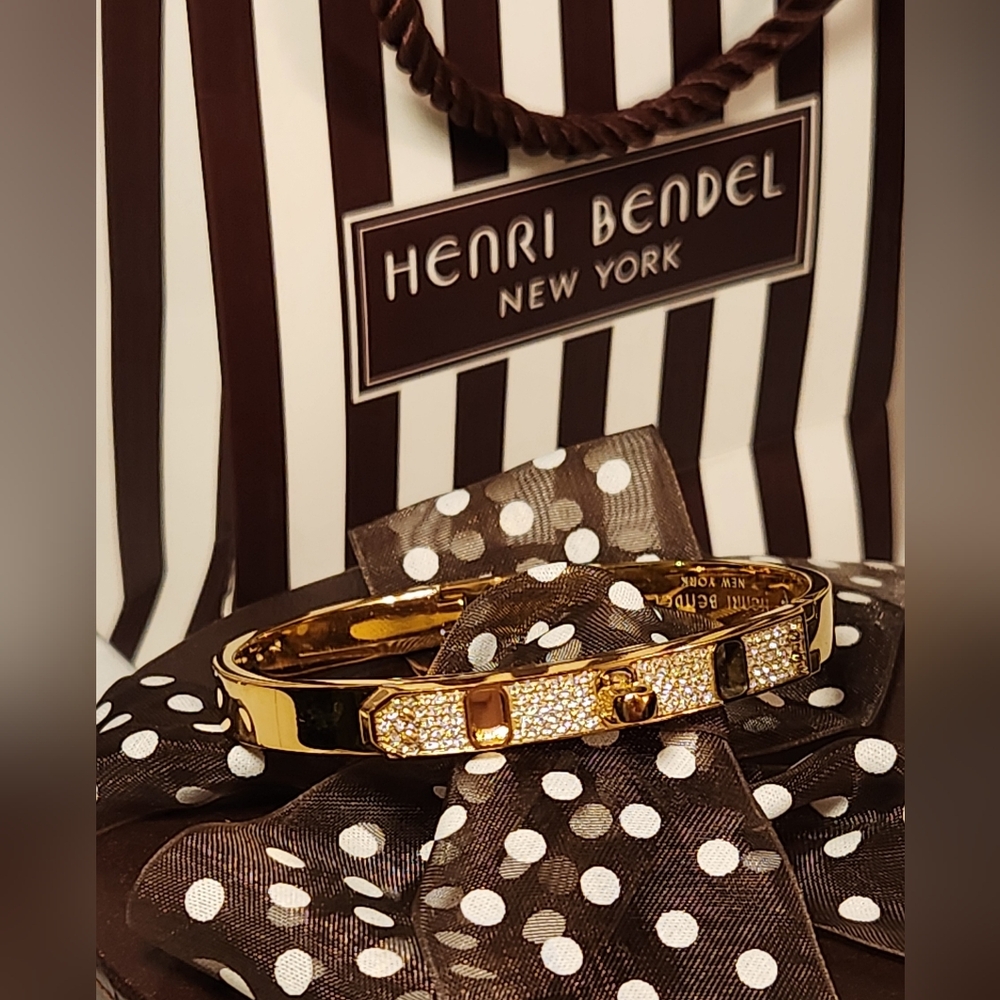 Henri Bendel Adjustable Crystal Bangle Bracelet - image 1